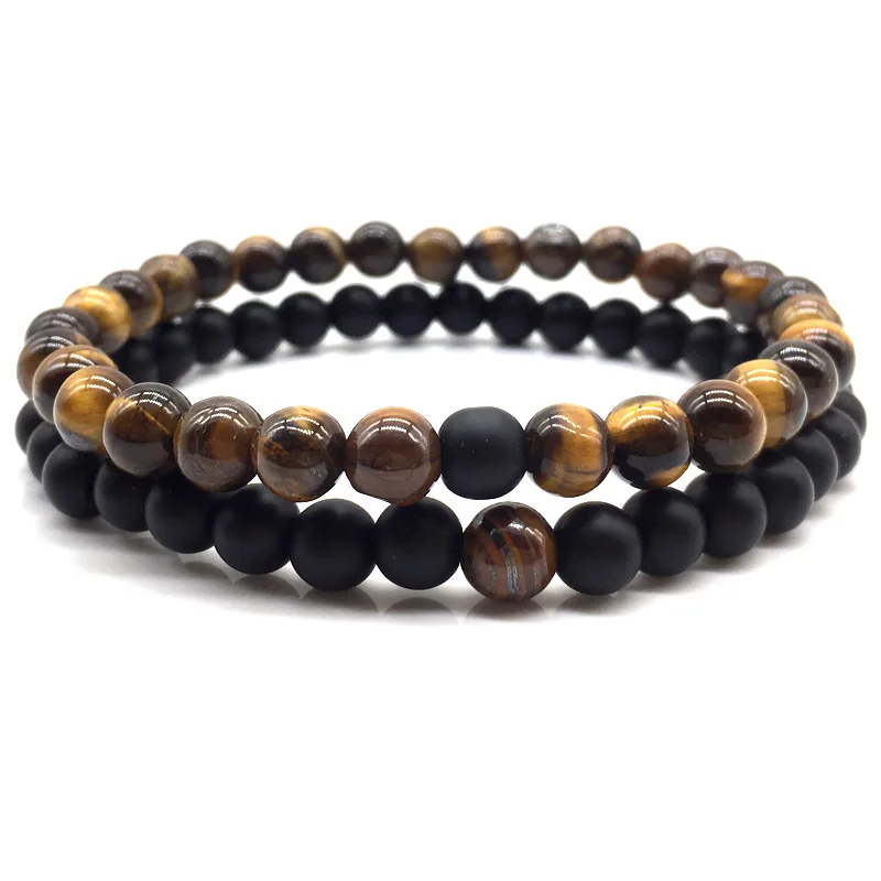 2 шт./компл. браслеты для мужчин 2020 модные новые классические с камнями и бусинами