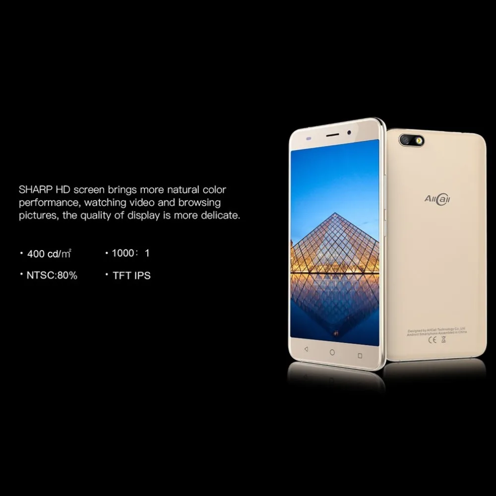 AllCall Мадрид 5,5 дюймов HD две sim-карты Android 7,0 смартфон MT6580 четырехъядерный 1 ГБ ОЗУ 8 Гб ПЗУ 8,0 МП 2300 мАч мобильный телефон