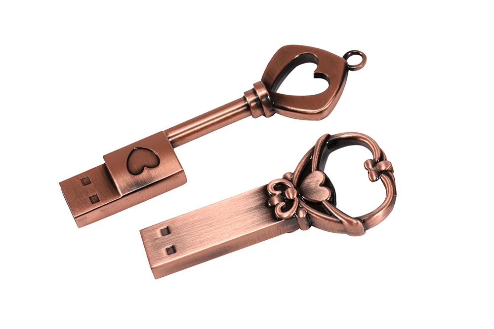 JASTER модный металлический бронзовый ключ креативный USB флеш-накопитель USB 2,0 4 ГБ 8 ГБ 16 ГБ 32 ГБ 64 Гб внешний накопитель диск памяти
