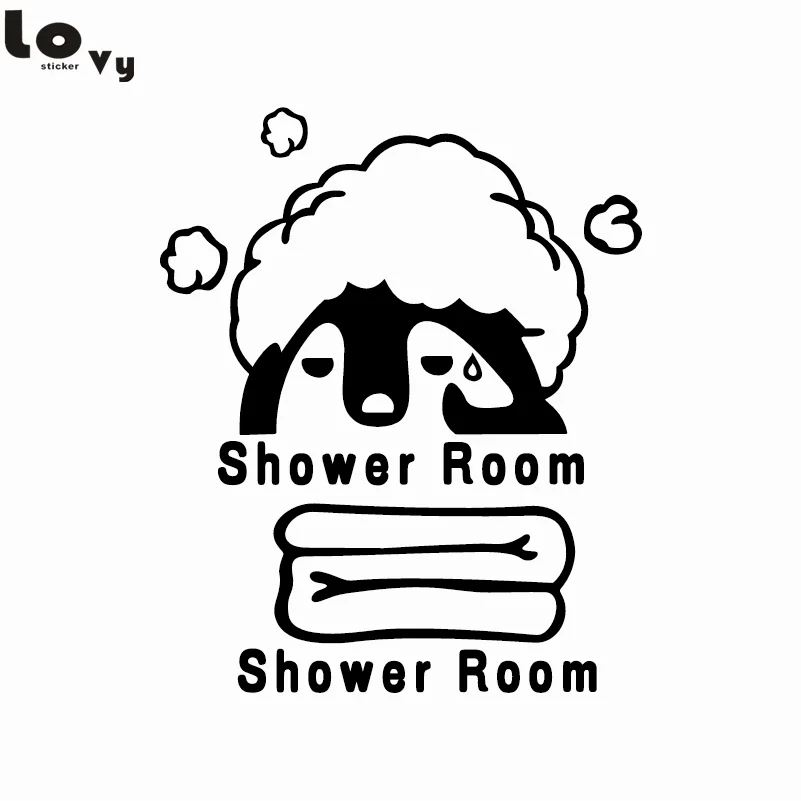 Креативная душевая пингвин декоративная наклейка на стену Съемная