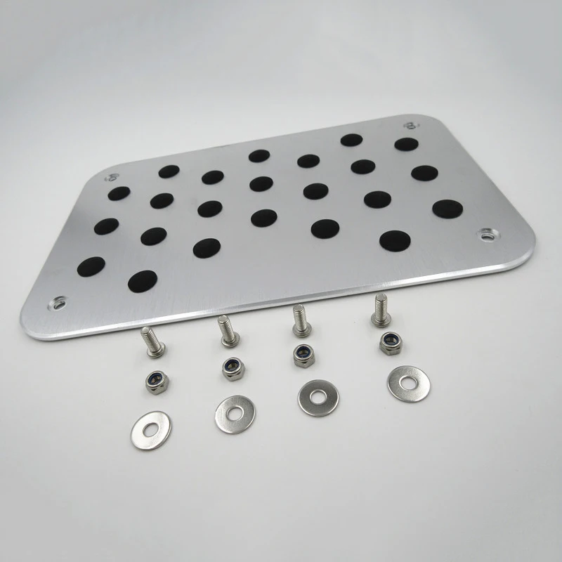 

Aluminum Alloy Car Floor Mat Carpet Thick Aluminiun Heel Plate Pedal 30x20cm
