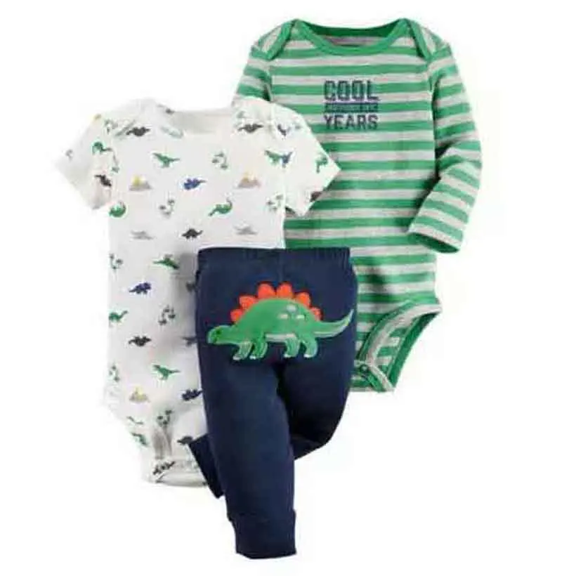 cartoon dinosaur long sleeve bodysuit+pants for newborn baby boy girl clothes set cotton new born outfit infant babies suit | Детская