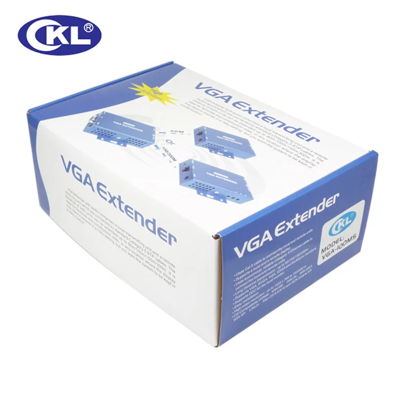 CKL VGA видео аудио удлинитель более Cat5e до 100 м (328 футов) Φ Multiplatform поддерживает SVGA XGA