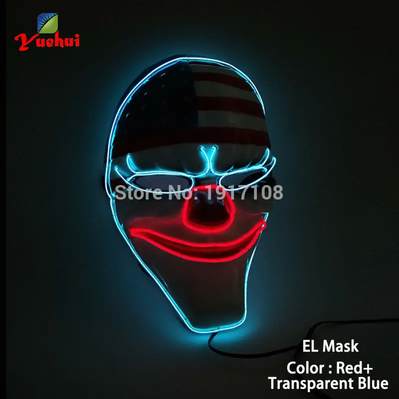 Лидер продаж маска клоуна с национальным флагом США гибкий светодиодный