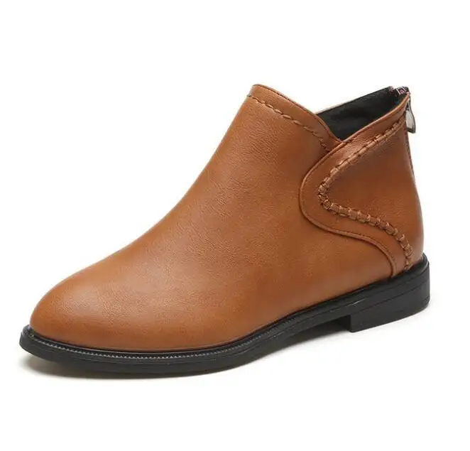 2017 женские ботильоны сезон весна-зима Модные Ботинки Martin с острым носком в