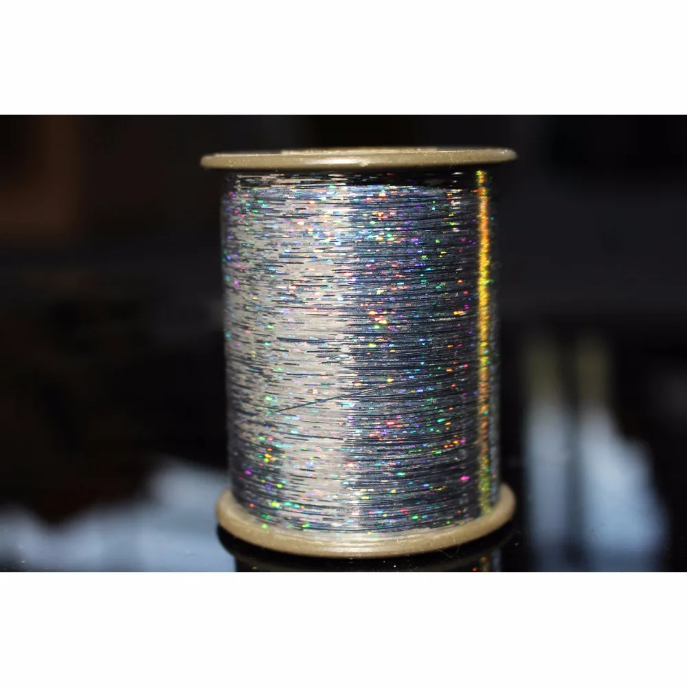 Tigofly 1 Spool 7000m 0.3mm Flashabou Holographic Tinsel Laser Flat Mylar Tinsel Sparkle Crystal Flash Trout Fly Tying Materials