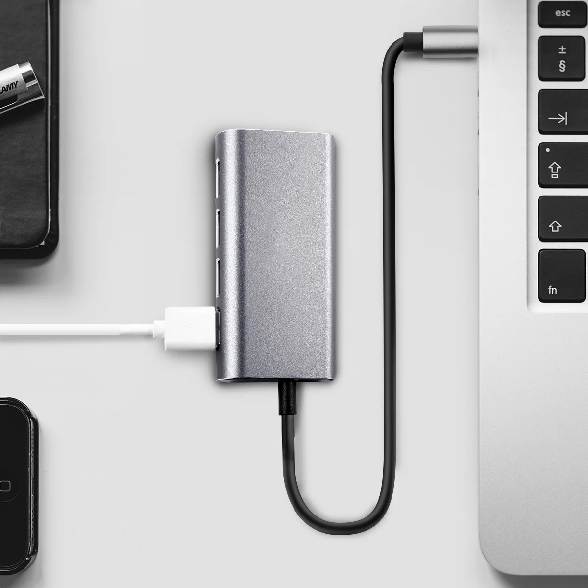 Тип с разъемами типа C и 4-Порты и разъёмы USB3.0 PD концентратор Алюминий сплав 5 Гбит/с супер Скорость Разветвитель USB C Быстрая зарядка концентратор для Mac Book Xiaomi GALAXY S8