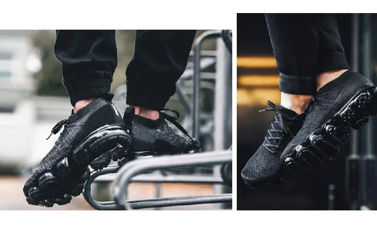 Мужские кроссовки; женская обувь для бега; Vapormax_ ; дышащая обувь с максимальной подушкой; Повседневная сетчатая обувь; увеличивающая рост; цвет белый, черный