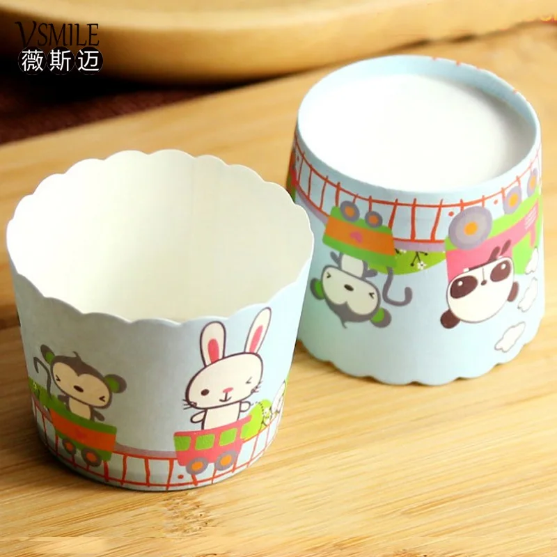 100pcs Cute Animals zoo Monkey rabbits cupcake liners cups paper baking decorative wedding birthday party favors | Дом и сад
