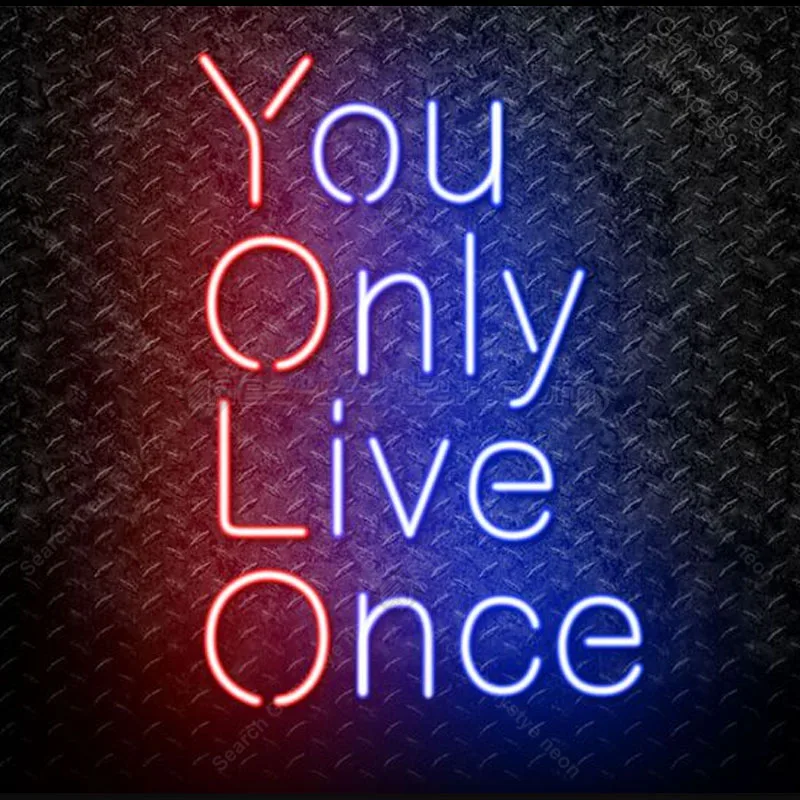 ネオンサイン一度だけliveネオン電球サインアーケードハンドクラフトビールレストランホーム寝室の飾るリビングルームヴィンテージネオンライト Leather Bag