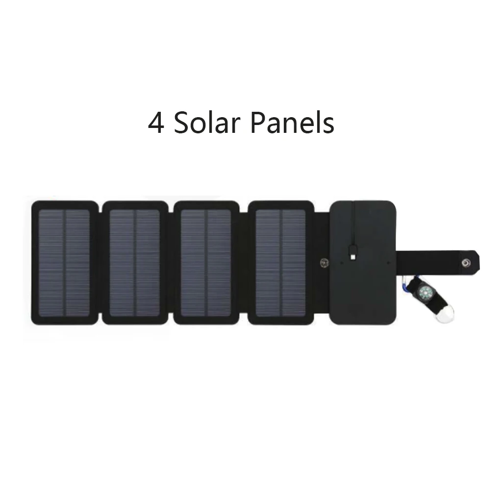 4 Solar Panels Складной Панели солнечные 5V 2A Портативный Солнечный Зарядное устройство USB Выход Кемпинг Пеший Туризм путешествие солнечной Мощность телефон Зарядное устройство для планшетных компьютеров - Цвет: 4 Solar Panels