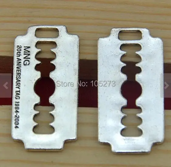18X38MM 10PCS Antique Silver Razor Blade Charm Pendants - New Arriver DIY Accessory Jewelry Making | Findings &amp Components