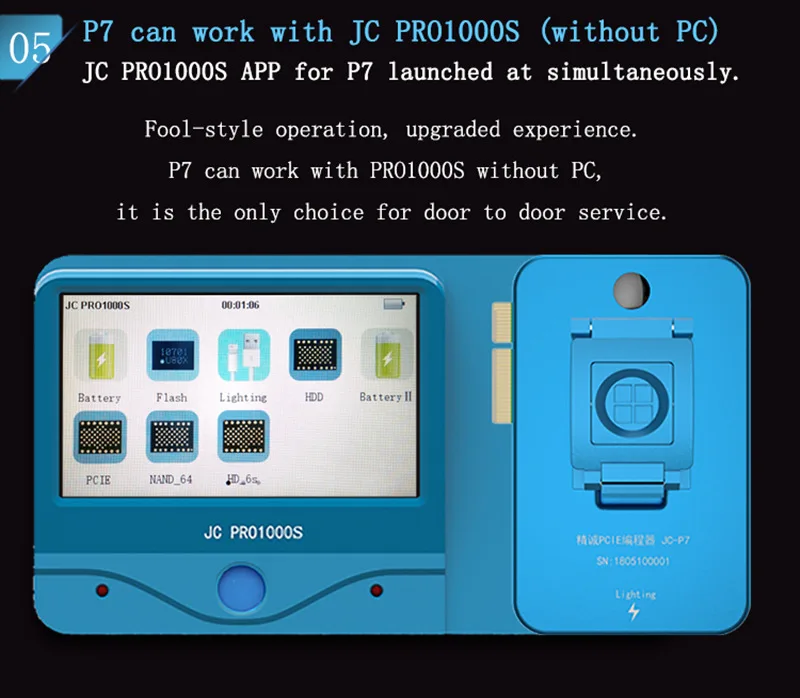 JC P7 and Pro1000S JC Pro1000S PCIE NAND Программист последовательный инструмент для ремонта чтения и записи для iPhone 4S 5 6 6S 7 8 8Plus X Все iPad Обновление памяти - Цвет: JC P7 and Pro1000S