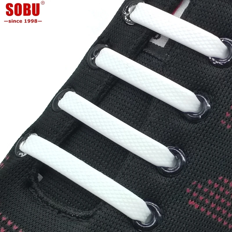 SOBU 12 шт./лот, эластичные силиконовые шнурки для бега, все кроссовки без шнурков, силиконовые шнурки для обуви, креативные шнурки для унисекс