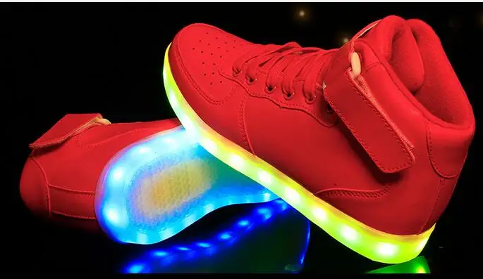 Kid USB soft leather DE loading shoe Casual Boy Girl light non-slip bottom children shoes chaussure enfant LED | Детская одежда и