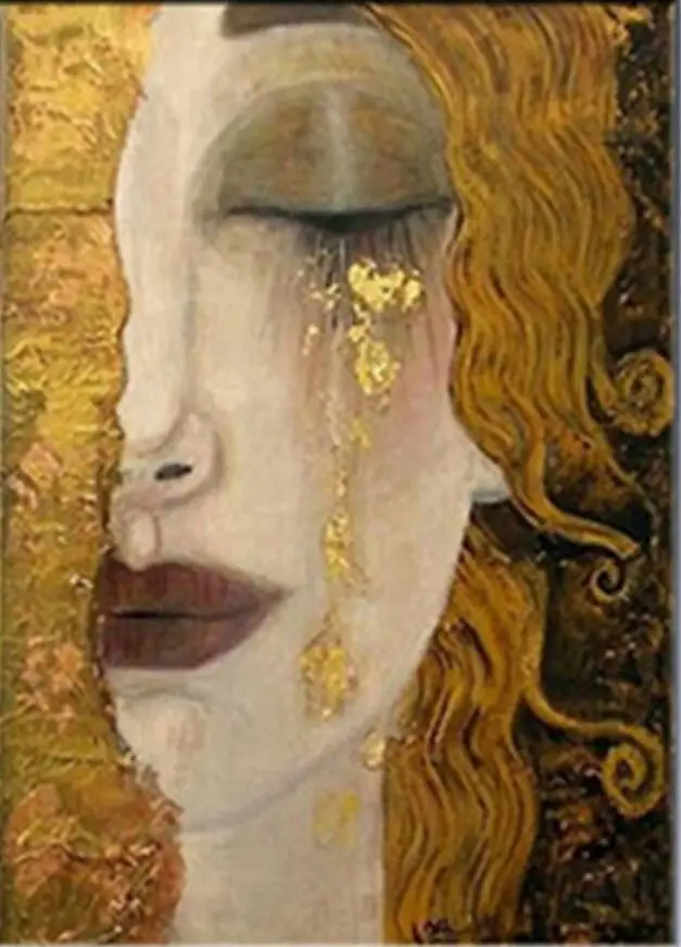 Gustav Klimt works, 5D DIY Полная квадратная алмазная живопись Atract вышивка-мозаика стразами вышивка крестиком домашний Декор подарок - Цвет: Белый
