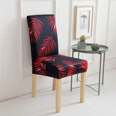Красный лист шаблон чехол для кресла спандекс кухня Slipcover Съемный Анти-грязный чехол сиденья для банкета Свадьба Ужин ресторан 1 шт - Цвет: 11
