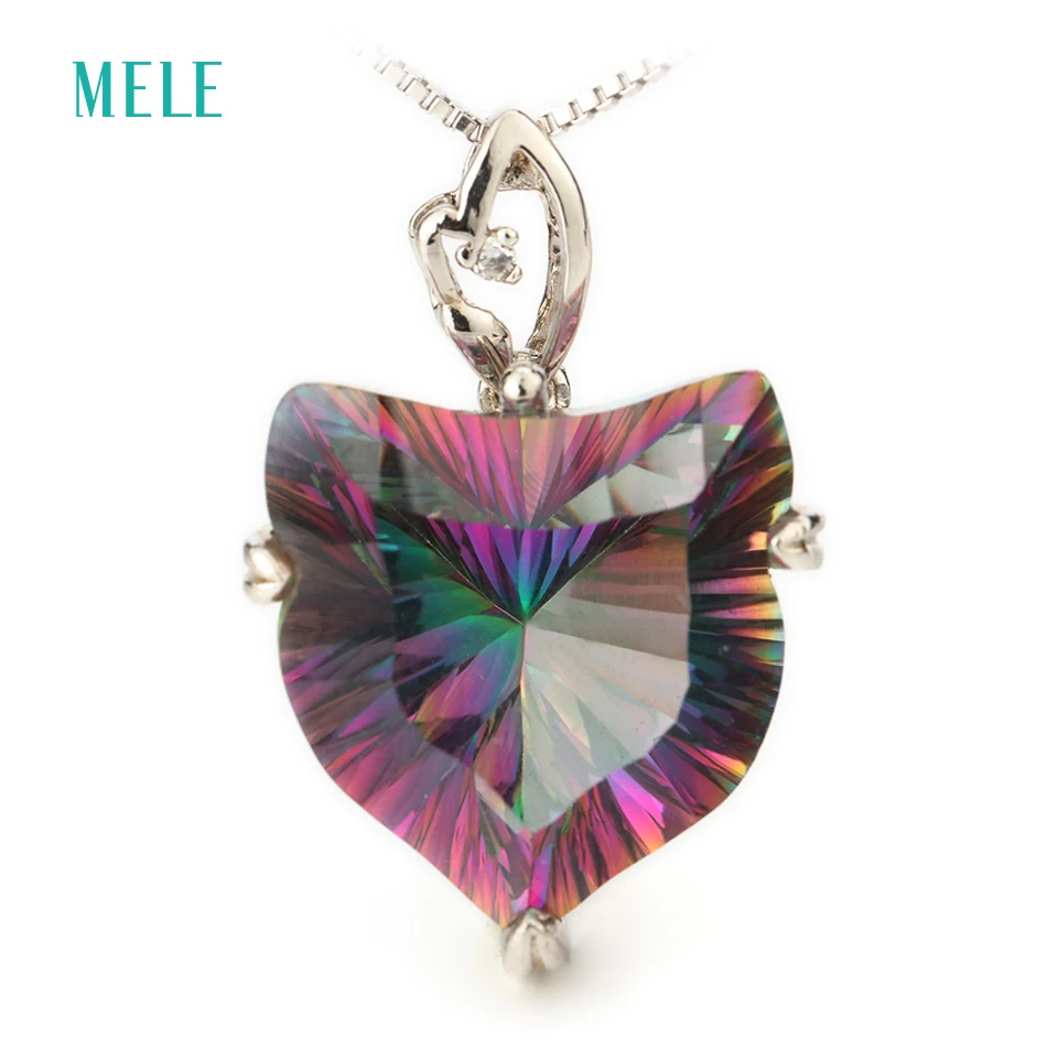 Меле натуральный мистический кварт серебряный кулон 18 мм Прекрасный лиса colgantes de