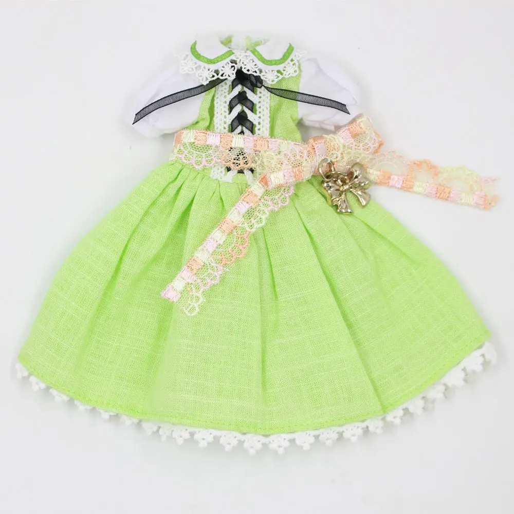 Наряды для куклы Blyth, зеленое платье с кружевом, костюм для куклы 1/6 30 см, ледяной - Цвет: dress like the pic