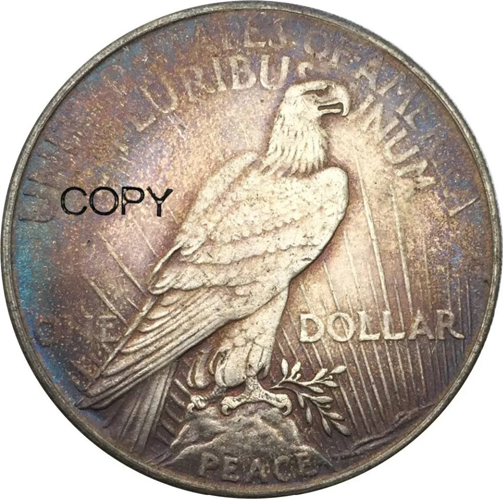 1925 Peace Liberty один доллар США Латунь Посеребренная копия монеты|Безвалютные монеты|
