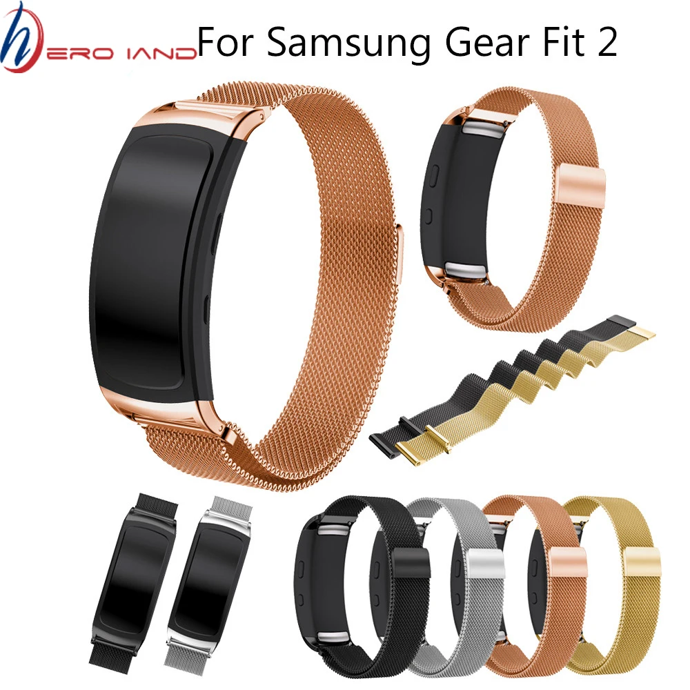 Браслет из нержавеющей стали Миланская Магнитная Петля для Samsung Gear Fit 2 Fit2 Pro SM-R360