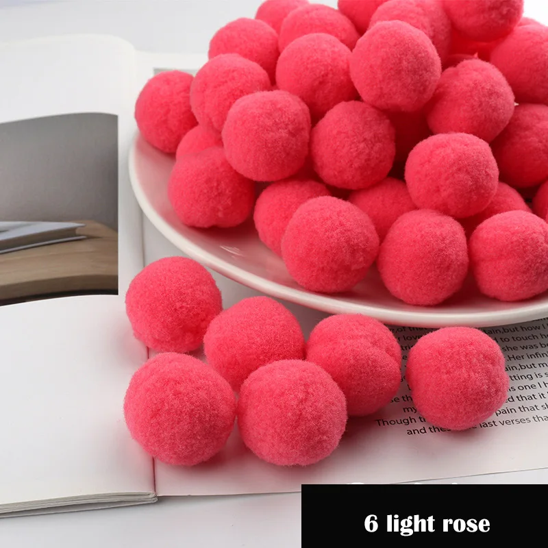 6 light rose Помпоном 8/10/15/20/25/30 мм Мини пышная Нижняя Pom Poms помпонами помпоном ручной работы набор «сделай сам» для ремесла домашнего декора Швейные принадлежности - Цвет: 6 light rose