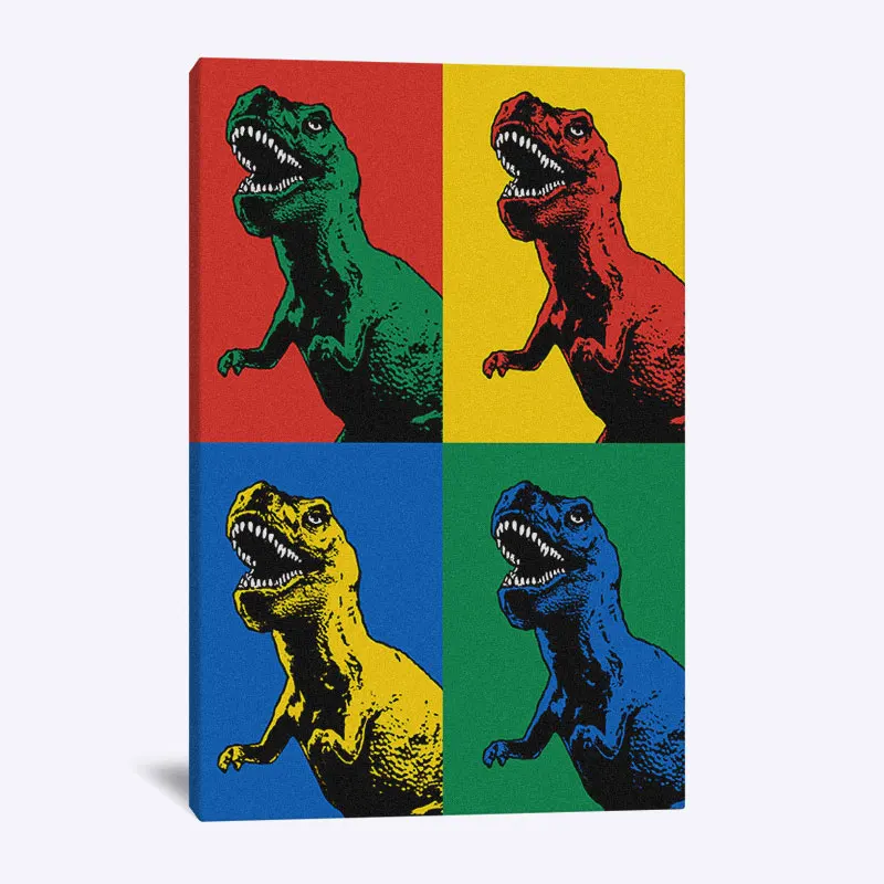Т Рекс Динозавр поп арт современное животное настенное искусство холст для