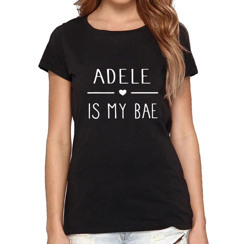 Женская летняя футболка большого размера с принтом ADELE IS MY BAE|Мужские футболки| |