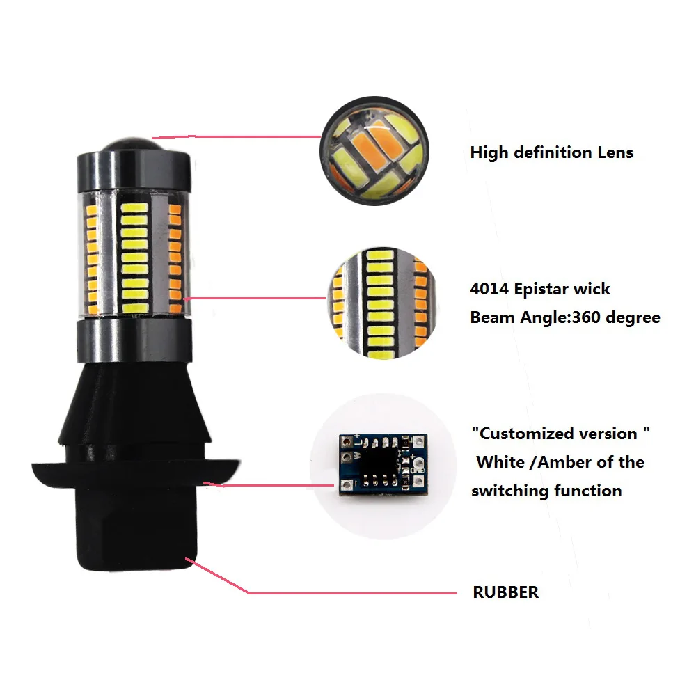 Комплект из 2 предметов 1156 p21w py21w 66smd светодиодный T20 W21W 7440 светильник дневного
