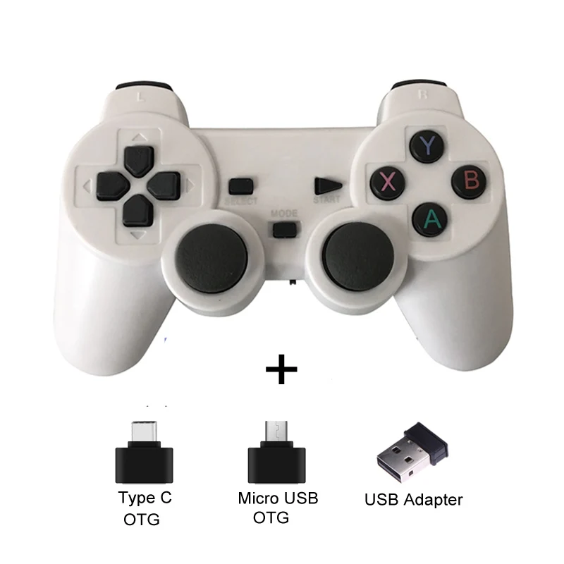 Беспроводной геймпад для Android Phone/PC/PS3/ТВ коробка джойстик 2,4G джойстик игровой контроллер для bluetooth-гарнитура для смартфона игры аксессуары - Цвет: White