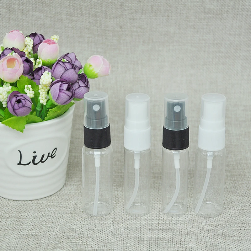 

50pcs/lot 15ml Mini Plastic Transparent 15ml Small Empty Spray Bottle For Make Up And Skin Care Refillable Bottle