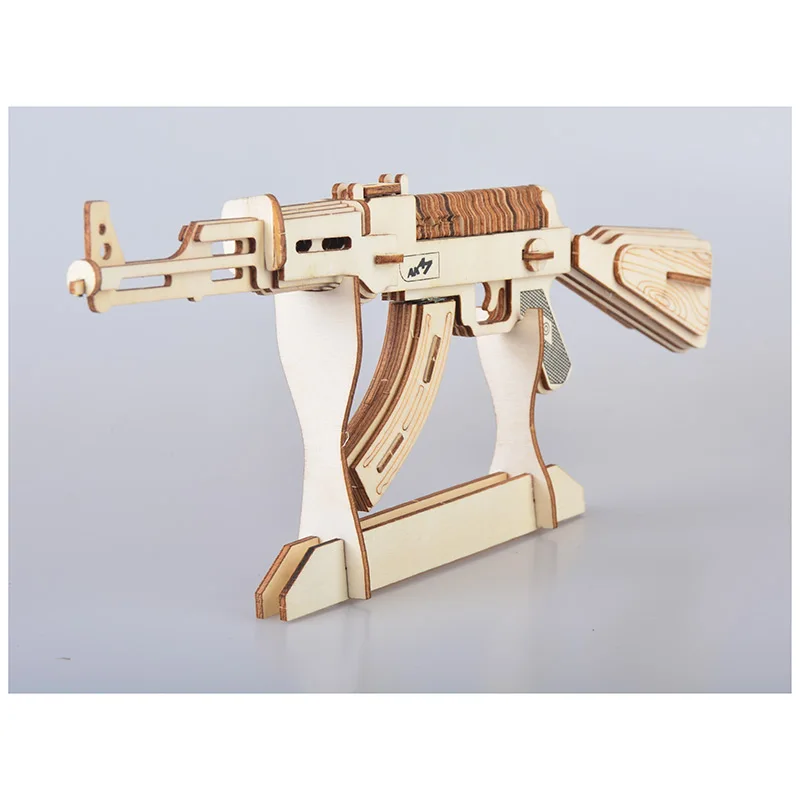 DIY AK47/M4A1/карабины/Револьвер пулемет Модель 3d деревянная головоломка игрушечный пистолет детский Набор для творчества ручная работа деревянная игрушка для подарков