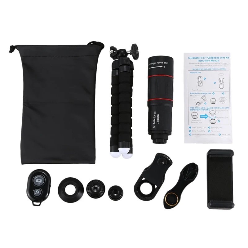 Набор для фотосъемки телефона-Гибкий штатив телефона + пульт дистанционного