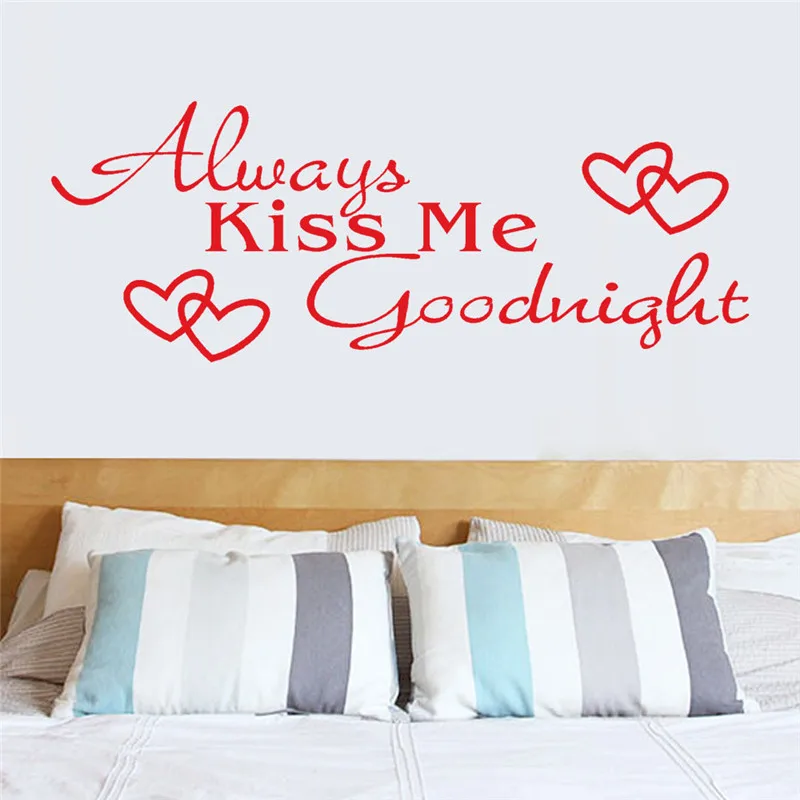ISHOWTIENDA Always Kiss Me Goodnight домашний декор настенная наклейка для спальни виниловое