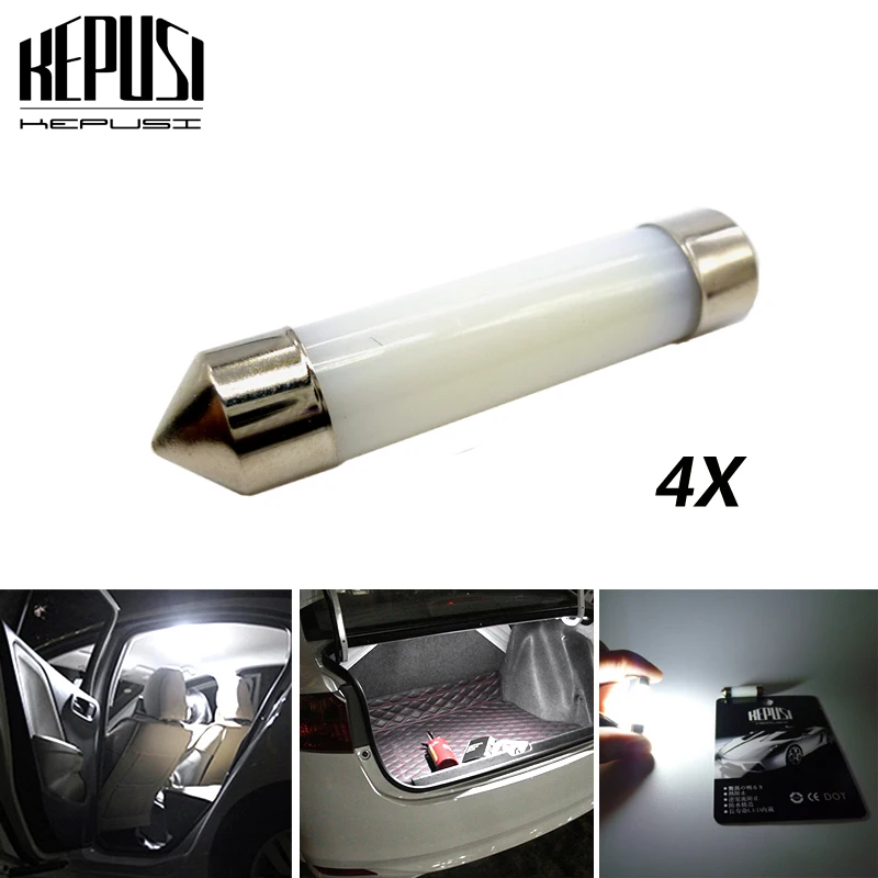 

4x Festoon LED Dome 31mm 36mm 39mm 41mm C5W C10W 212-2 6418 White Interior Reading License Plate Lamp Led Light Car Styling Bulb
