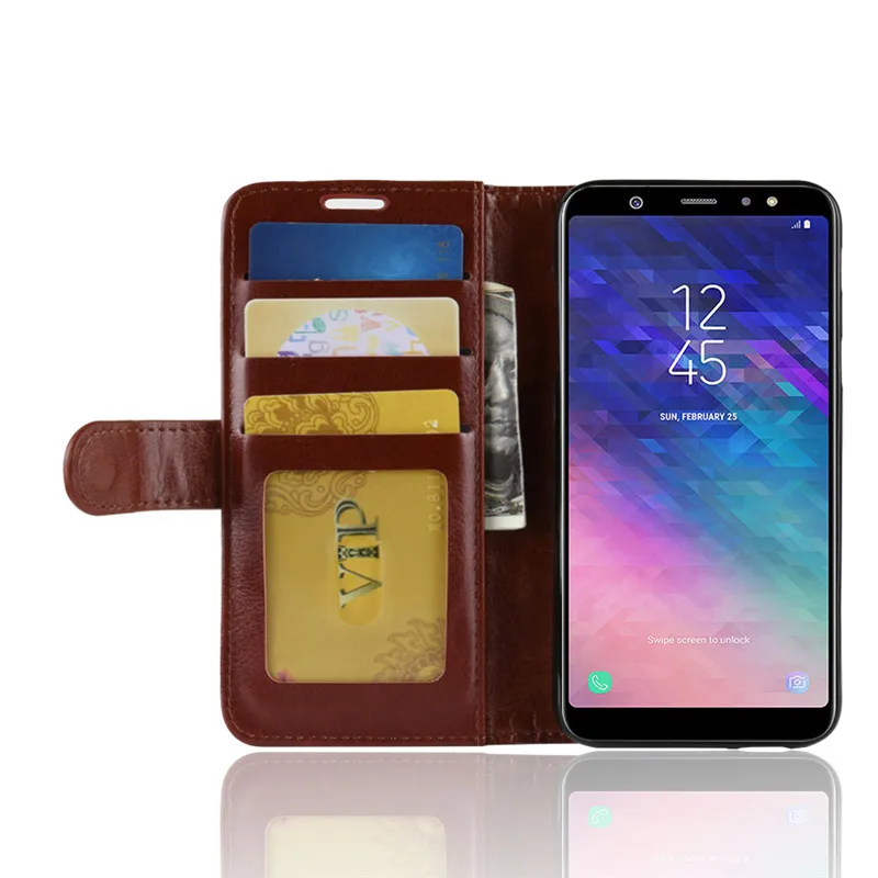 Для samsung Galaxy A6 2018 A600F чехол из искусственной кожи бумажник для телефона плюс A605F