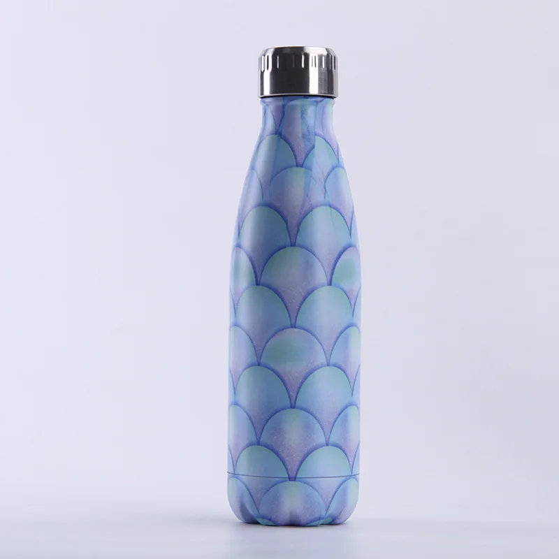Рыбная шкала креативная бутылка для воды BPA бесплатно из нержавеющей стали пивной чай кофе термос бутылка путешествия Спорт изолированный для питья бутылка