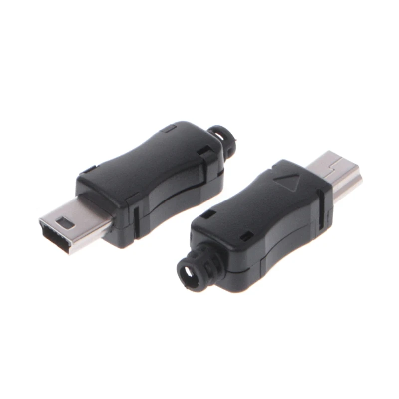 10 комплектов DIY мини USB 2 0 5PIN штепсельная розетка с пластиковой крышкой хвостовым