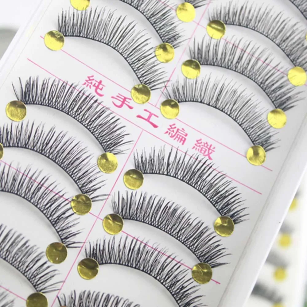 10 пар красивых длинных крестиков Мягкие Накладные ресницы макияж ручная работа