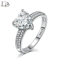 dodo silver color womens big heart stone jewelry engagement wedding band rings for women luxury anel bagues pour femme dd048