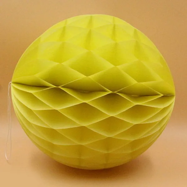 Yellow 4/6/8/10/12-дюймовый Круглый китайский фонарь ткань Бумага сотовые шары для Свадьбы Decoraions День рождения Baby Shower поставки - Цвет: Yellow