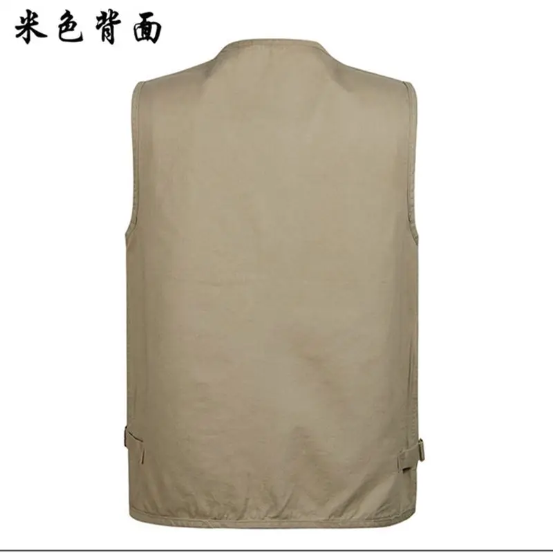 B 2021 New Brand Male Vest Men Colete Masculino Casual Mesh Waistcoat Plus Size 5XL Loose Multi-pockets Photography | Мужская одежда