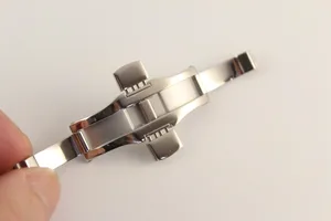 Ремешок для часов 6x25 мм, застежка-бабочка из нержавеющей стали для T035410, T035407, серебристая однотонная стальная пряжка