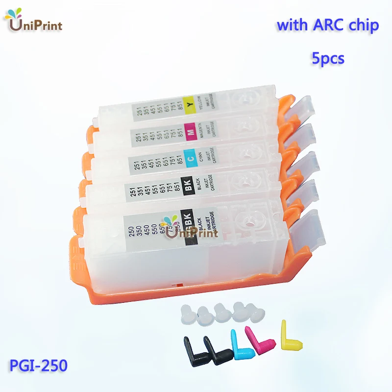 5pk PGI 250 для canon IP7220 MG5420 MG5422 MX722 MX922 MG5520 MG6420 MG5522 MG5620 MG6620 IX6820 многоразовый картридж с