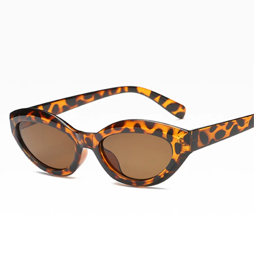 Leopard XojoX, женские маленькие солнцезащитные очки кошачий глаз, модные брендовые дизайнерские Овальные Солнцезащитные очки, мужские винтажные леопардовые очки, женские зеркальные очки - Цвет линз: Leopard