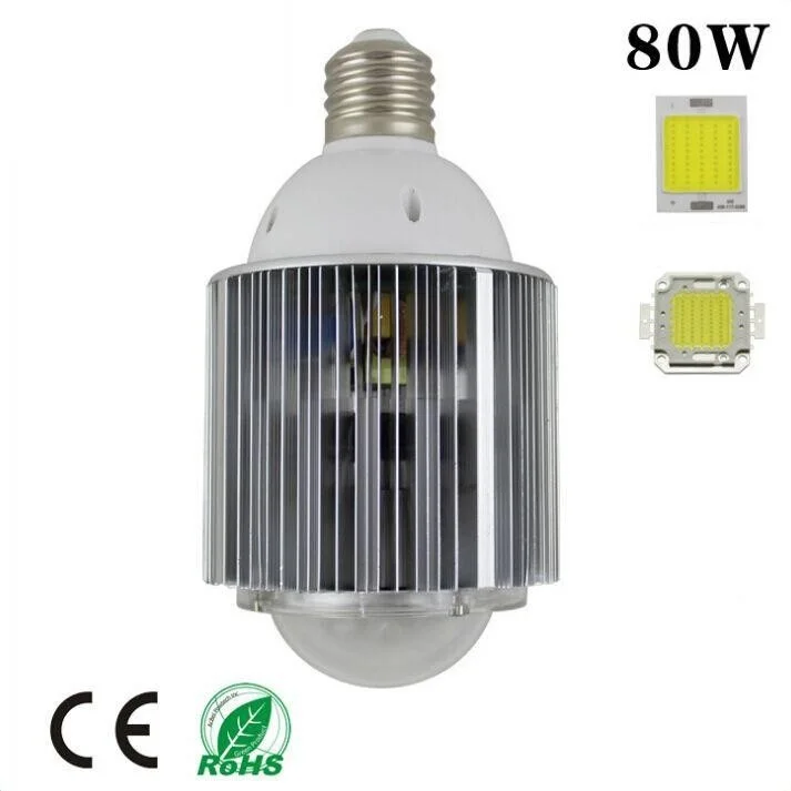 DHL Бесплатная доставка Светодиодная лампа 80 Вт COB E40 led high bay e40 светильник для