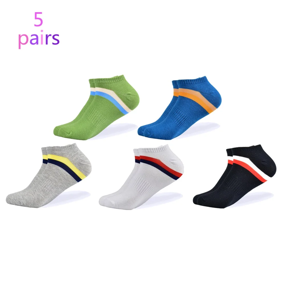 5 pairs of socks-1 Мужские носки, новейший дизайн, носки-башмачки, короткие, летние, дышащие, большие размеры(42-47), высокое качество, цветные, хлопковые, мужские носки - Цвет: 5 pairs of socks-1