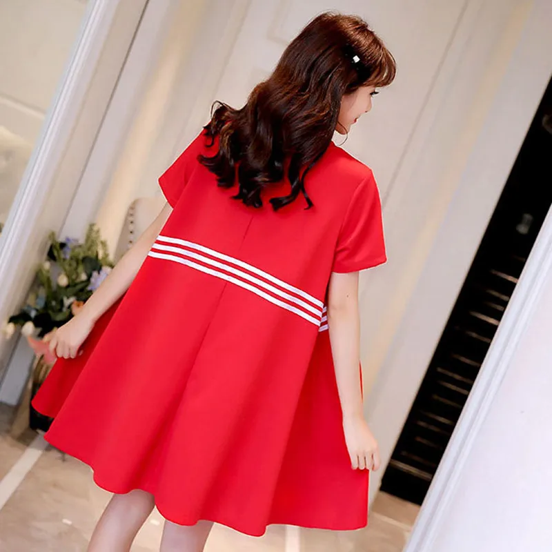 Новый 2017 Весной и летом мода дамы Чистый цвет с коротким рукавом свободные