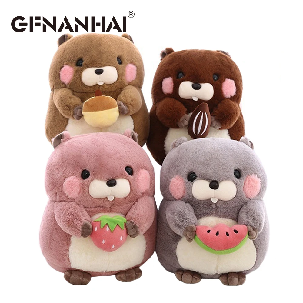 1 шт., 25 см, милая плюшевая игрушка Marmot, мягкая милая плюшевая подушка для хомяка, для хранения еды, для детей, подарок на день рождения