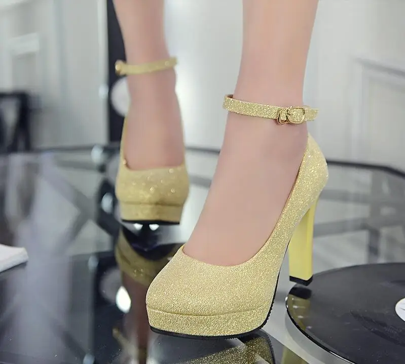 Женские туфли-лодочки сезон осень обувь на платформе с ремешком щиколотке